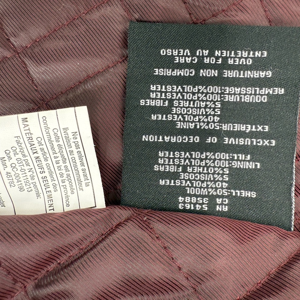 Cole Haan Signature Beige Tan Men’s Pea Coat Size Large - Picture 12 of 13